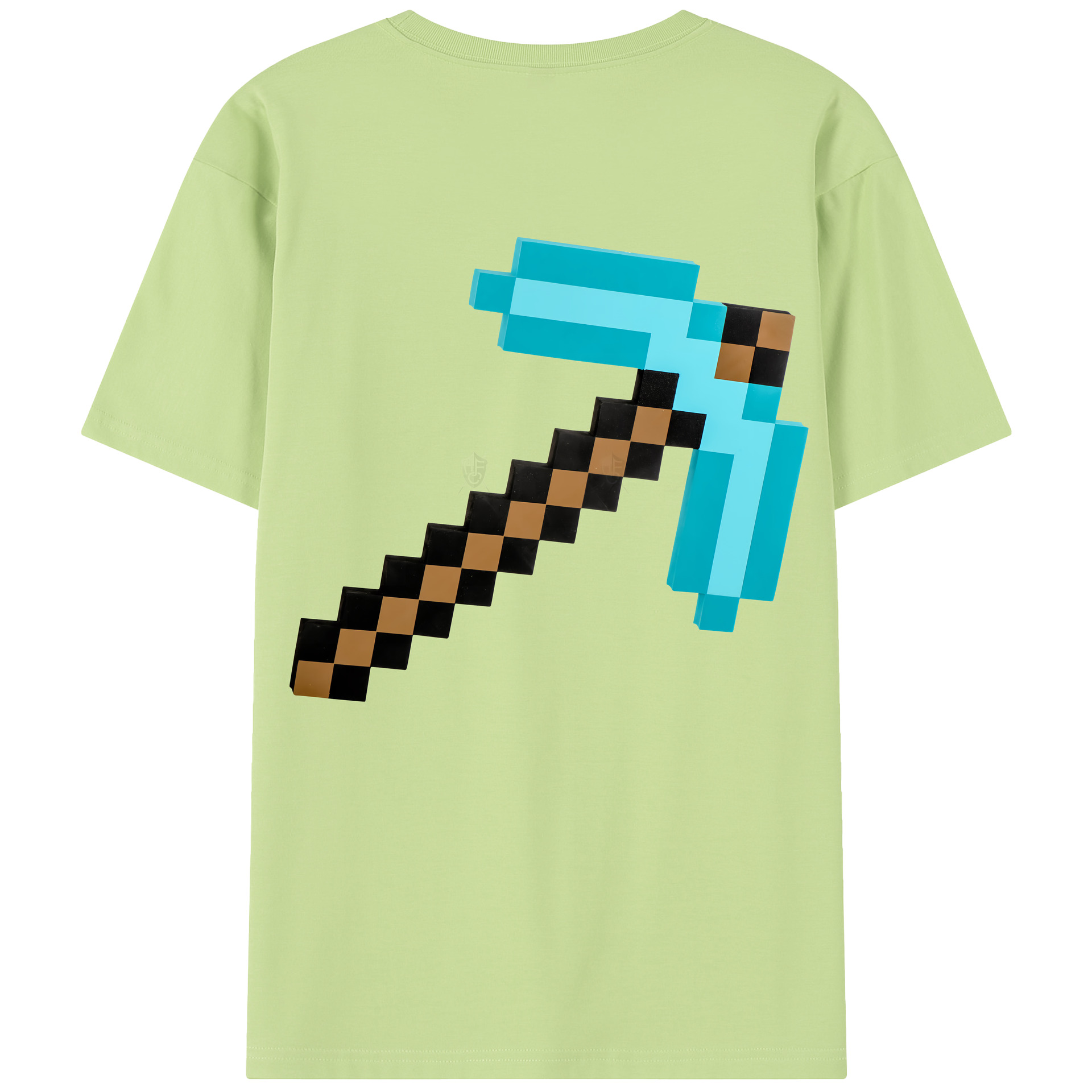 （画像用） マインクラフト ブロックの世界 Minecraft MC Block world 綿100％半袖Tシャツ（背面プリント）